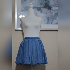 Steve Madden Pleated Denim Skirt
